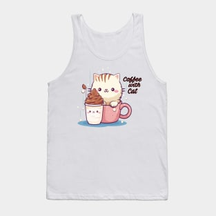 Cappuccino Kitty Cuddles - Cat and Whipped Coffee Art Tank Top